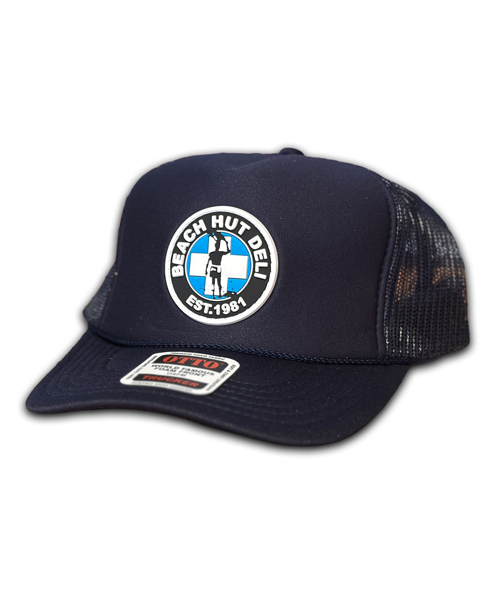 Navy Trucker Snapback w/ PVC Lifeguard Logo